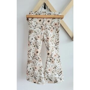 Flared broek bloemetjes Susan | Beige