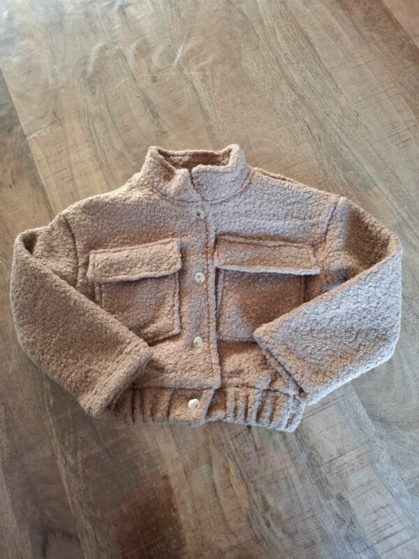Teddy bomberjasje | Beige/Camel - Afbeelding 2