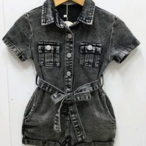 Demin jumpsuit | Zwart