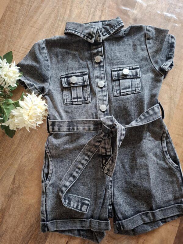 Demin jumpsuit | Zwart