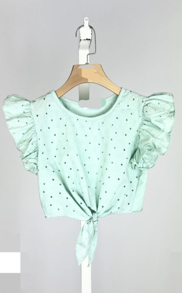 Broderie top | Mint - Afbeelding 2