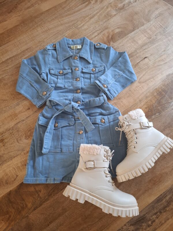 Denim jurk | blauw - Afbeelding 2