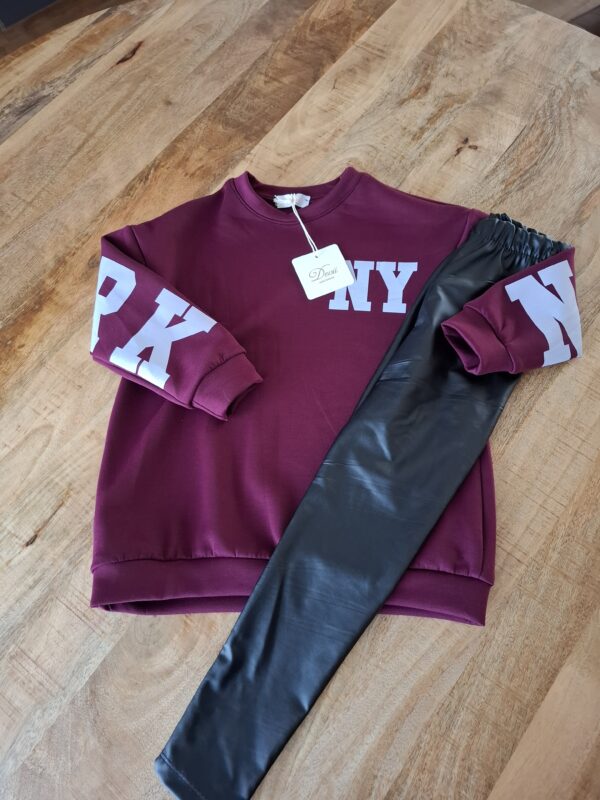 Leatherlook Legging | Zwart - Afbeelding 2