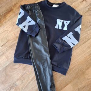 Leatherlook Legging | Zwart