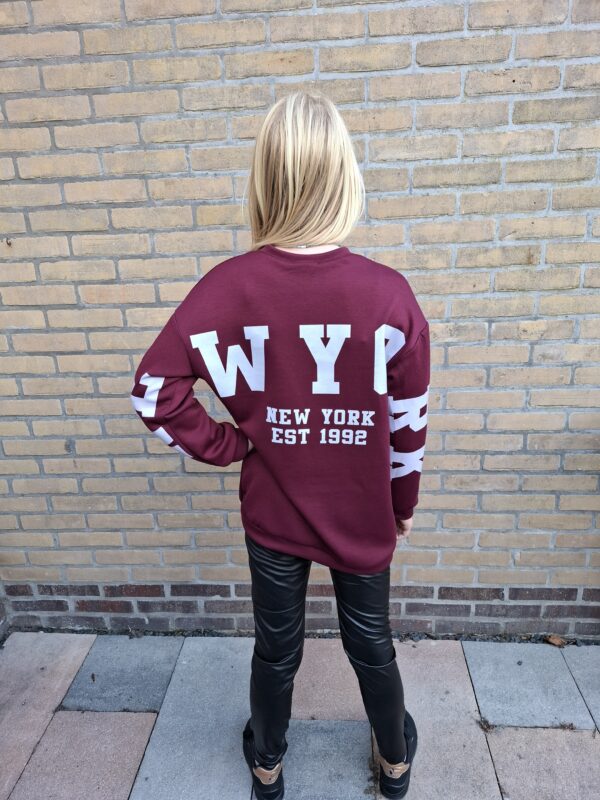 Newyork tuniek/sweaterdress | Bordeaux - Afbeelding 2