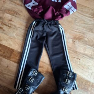 Broek met streep | Zwart