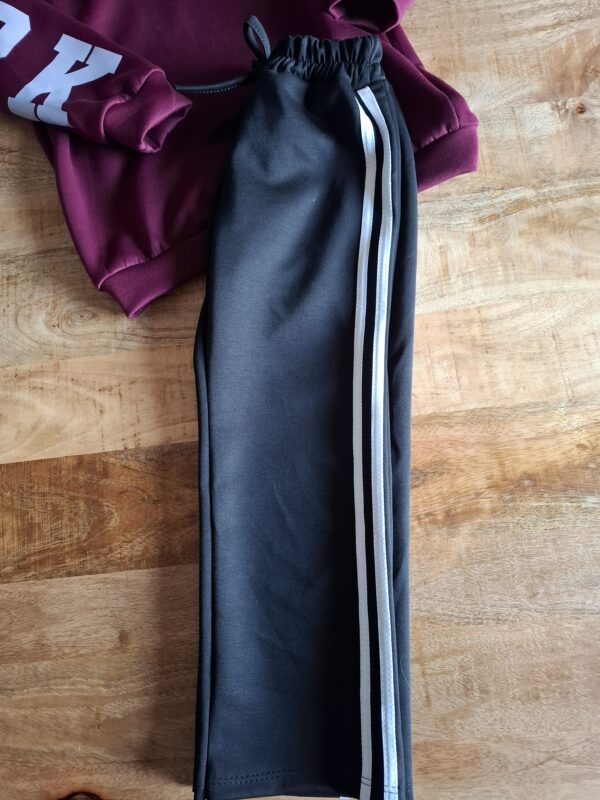 Broek met streep | Zwart - Afbeelding 2