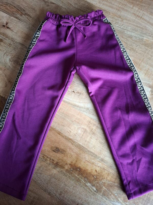 Broek met panterbies | Paars - Afbeelding 2