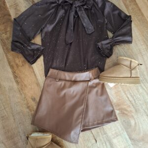 Glitterblouse + broekrokje | Choco